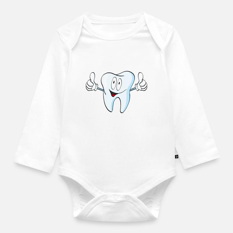 dent - Body Bébé bio manches longues - blanc
