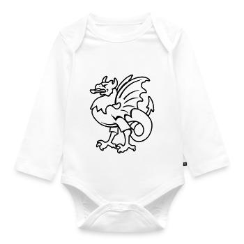 fantasy creature griffin drawing Bornholm - Organic Longsleeve Baby Bodysuit - white - Front