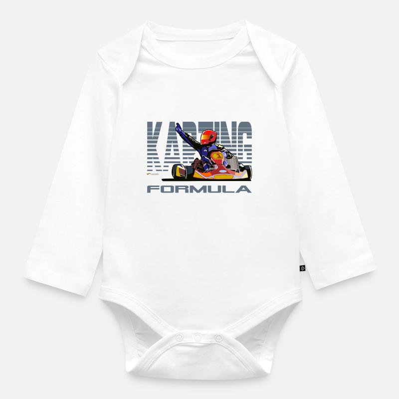 Karting - Body Bébé bio manches longues - blanc