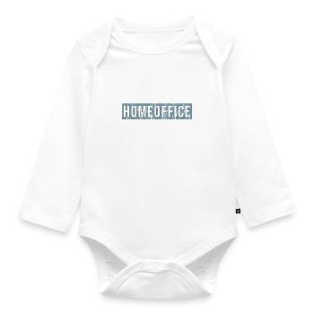 Homeoffice arbeiten im Schlafanzug - Baby Bio-Langarm-Body - Weiß - Vorne
