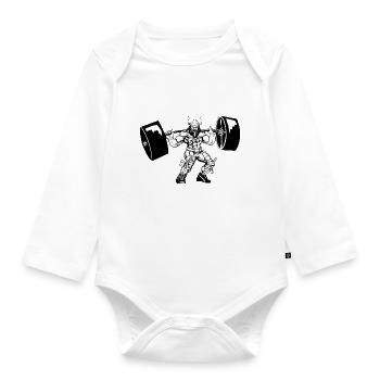 Wikinger Viking Bodybuilder Training Gym - Body Bébé bio manches longues - blanc - Devant