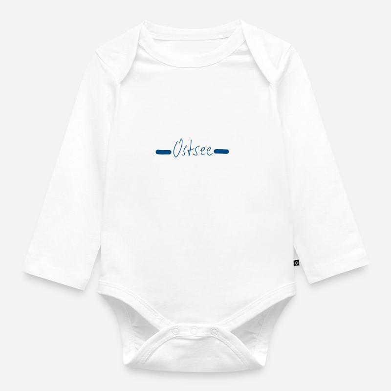 Bleu de la mer Baltique 6 - Body Bébé bio manches longues - blanc