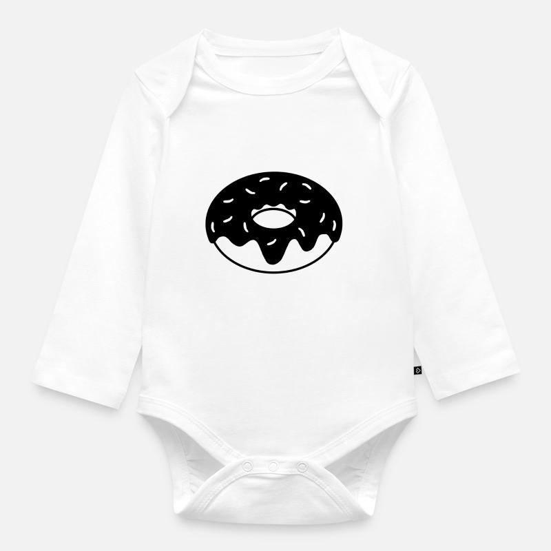 beignet - Body Bébé bio manches longues - blanc