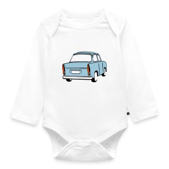 Sky blue Trabi  - Organic Longsleeve Baby Bodysuit - white - Front