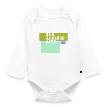 Der analoge Alte Opa Papa Vater Großvater Technik - Baby Bio-Langarm-Body - Weiß - Vorne