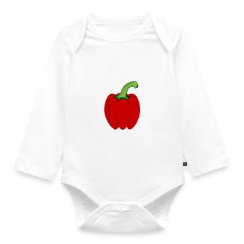 paprika - Organic Longsleeve Baby Bodysuit - white - Front