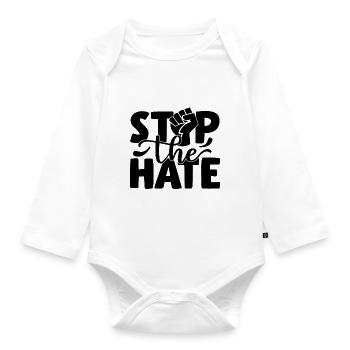 Anti racism racism tolerance human rights - Organic Longsleeve Baby Bodysuit - white - Front