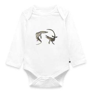Mosasaur Tylosaurus - Organic Longsleeve Baby Bodysuit - white - Front
