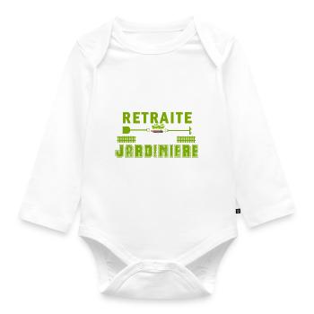 je ne suis pas à la retraite je suis jardinière - Body Bébé bio manches longues - blanc - Devant