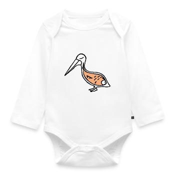 The wolverine pelican - Organic Longsleeve Baby Bodysuit - white - Front
