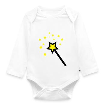 wand - Organic Longsleeve Baby Bodysuit - white - Front