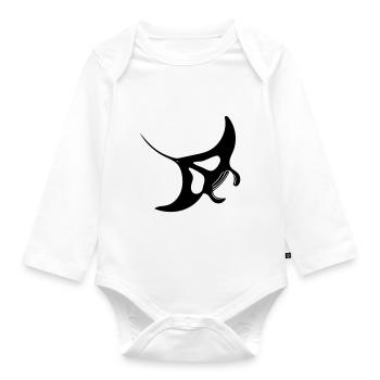 Manta Ray Vektor - Ekologisk långärmad babybody - vit - Fram