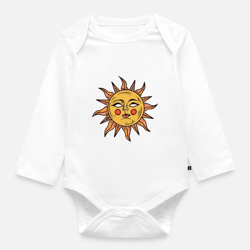 Soleil - Body Bébé bio manches longues - blanc