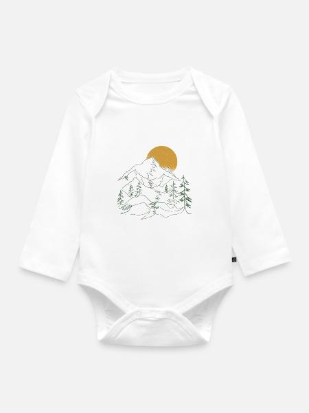 Matterhorn Alpen Berge - Baby Bio-Langarm-Body - Weiß