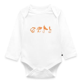 Angler Anglerin lustiger Spruch - Baby Bio-Langarm-Body - Weiß - Vorne