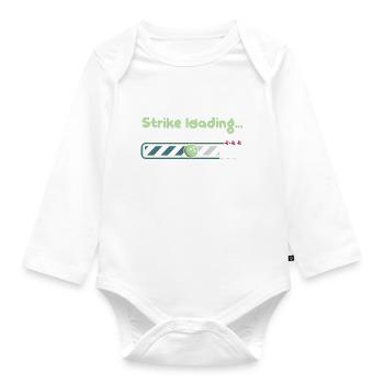 Strike Loading Please Wait - Funny Bowling Saying - Baby Bio-Langarm-Body - Weiß - Vorne