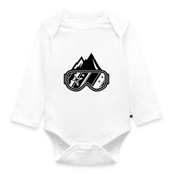 ski goggles - Organic Longsleeve Baby Bodysuit - white - Front
