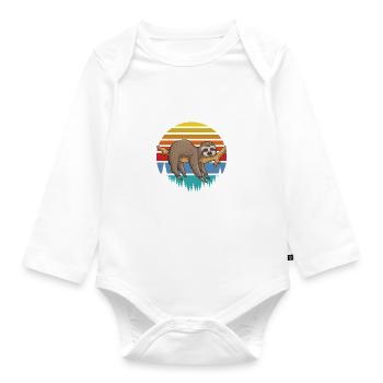 Morgen versprochen Faultier - Baby Bio-Langarm-Body - Weiß - Vorne