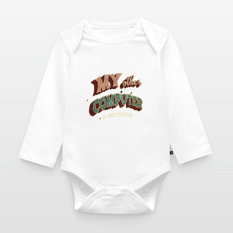 hacking coding hacking hack out glitch present Baby Bio-Langarm-Body