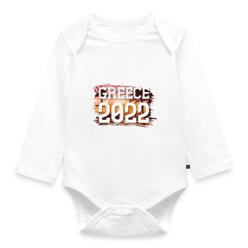 Greece 2022 - Organic Longsleeve Baby Bodysuit - white - Front