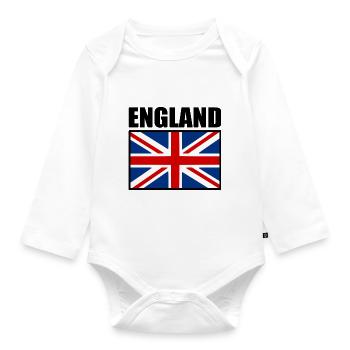 England - Organic Longsleeve Baby Bodysuit - white - Front