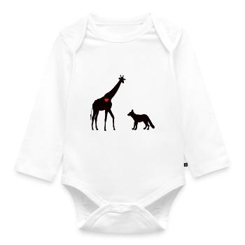 Giraffe und Wolf Gewaltfreie Kommunikation - Baby Bio-Langarm-Body - Weiß - Vorne