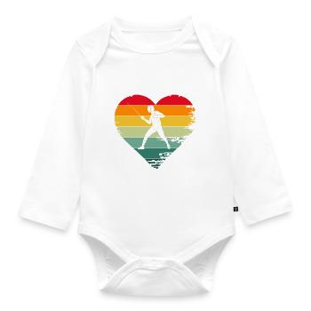 Fechten Retro - Baby Bio-Langarm-Body - Weiß - Vorne