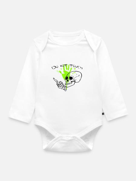 Do not touch totenkopf - Baby Bio-Langarm-Body - Weiß