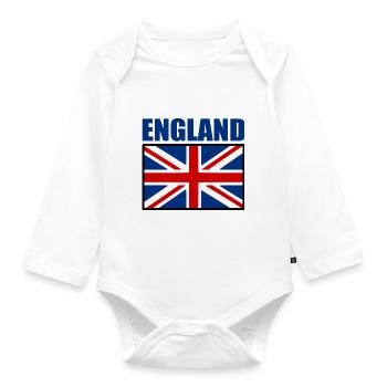 England - Organic Longsleeve Baby Bodysuit - white - Front