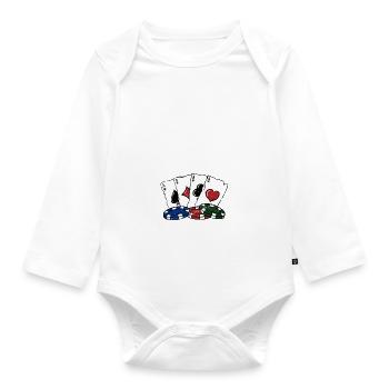 Rainbow Flops est Love Gambler Poker Gambling - Body Bébé bio manches longues - blanc - Devant