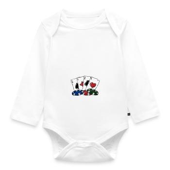 Clash of Wits and Chips Poker Contest Poker - Organic Longsleeve Baby Bodysuit - white - Front