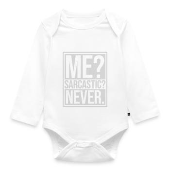 me sarcastic never quote - Organic Longsleeve Baby Bodysuit - white - Front