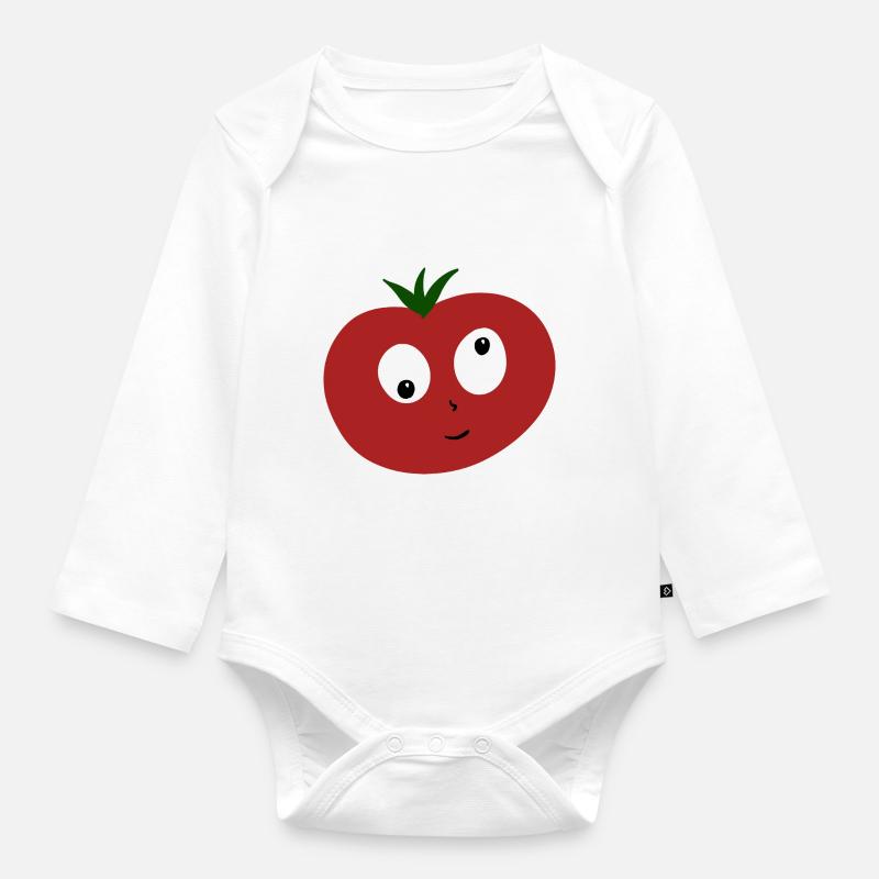 tomate folle - Body Bébé bio manches longues - blanc