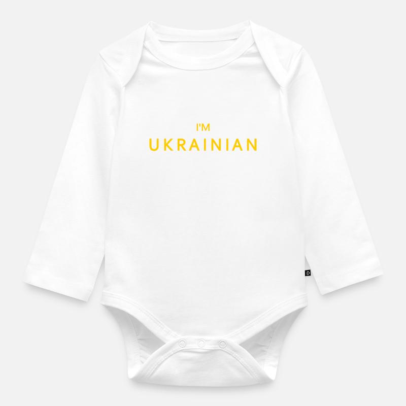 Ukraine - Body Bébé bio manches longues - blanc