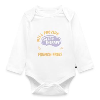 Fournir une orthophonie pour les frites Français drôles - Body Bébé bio manches longues - blanc - Devant