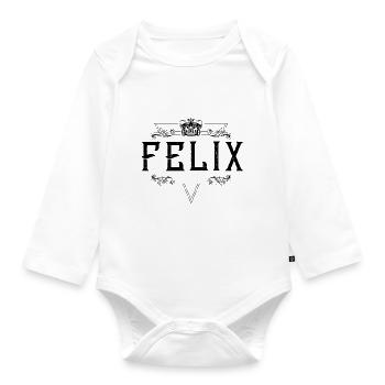 Felix Name - Baby Bio-Langarm-Body - Weiß - Vorne