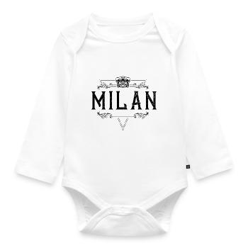 Nom de Milan - Body Bébé bio manches longues - blanc - Devant