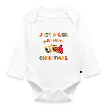 Just a Girl who loves christmas - Baby Bio-Langarm-Body - Weiß - Vorne