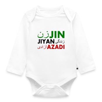 Jin jiyan azadi زن زندگی آزادی - Baby Bio-Langarm-Body - Weiß - Vorne