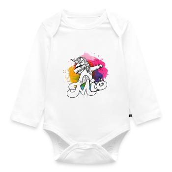 MIO - Beau nom de garçon avec licorne cool - Body Bébé bio manches longues - blanc - Devant