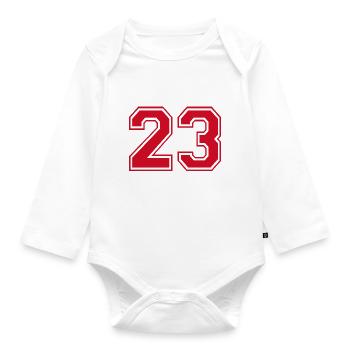 23 Player number twenty-three - Organic Longsleeve Baby Bodysuit - white - Front
