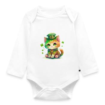 St Paddy’s St Patricksday St Patrick Day - Body Bébé bio manches longues - blanc - Devant