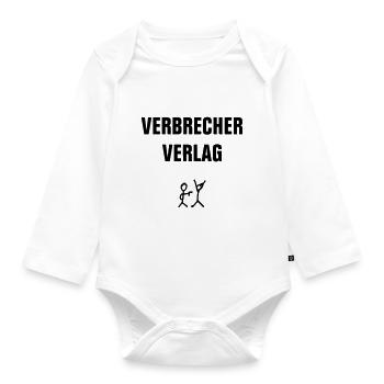 Verbrecher Verlag Logo - Baby Bio-Langarm-Body - Weiß - Vorne