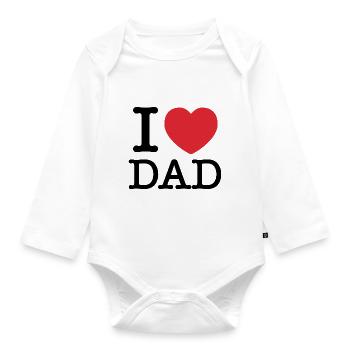 J’aime papa | Papa | J’aime papa - Body Bébé bio manches longues - blanc - Devant