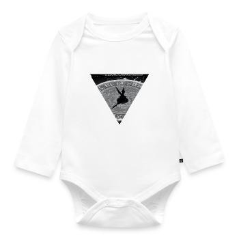 Black and Grey Clock Design - Baby Bio-Langarm-Body - Weiß - Vorne