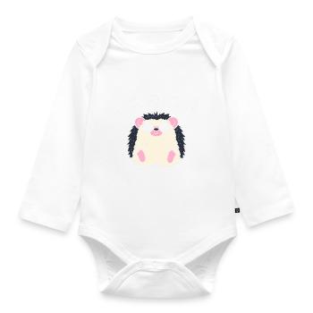 Netter Igel Tierpfleger - Baby Bio-Langarm-Body - Weiß - Vorne