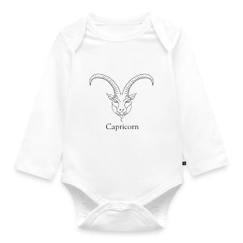 Sternzeichen - Steinbock - Baby Bio-Langarm-Body - Weiß - Vorne