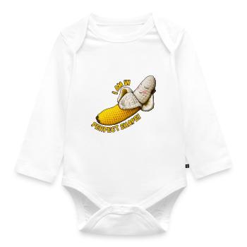 Banana - I am in perfect shape! - Baby Bio-Langarm-Body - Weiß - Vorne