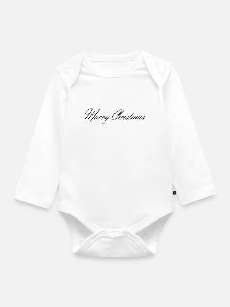 Marry Christmas - Baby Bio-Langarm-Body - Weiß