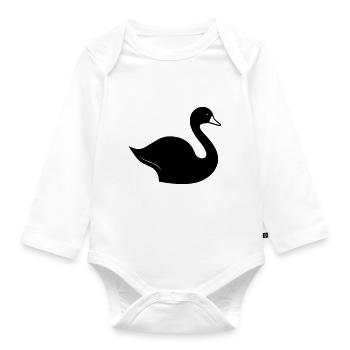 Schwan - Baby Bio-Langarm-Body - Weiß - Vorne